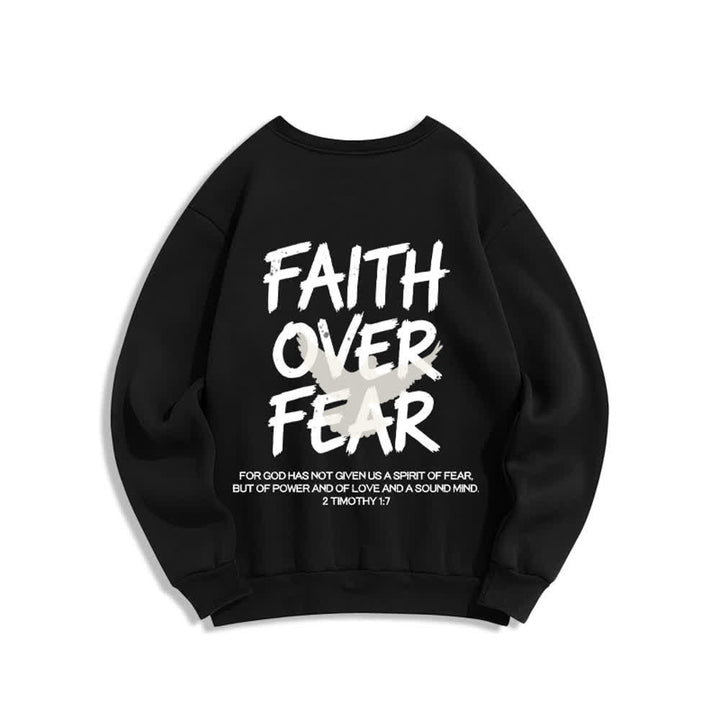 Christianartworkshop Felpa girocollo oversize con grafica "Faith Over Fear" e colomba. - image 7