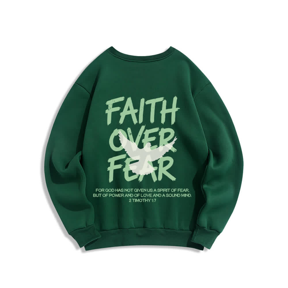 Christianartworkshop Felpa girocollo oversize con grafica "Faith Over Fear" e colomba. - image 16