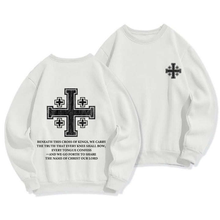 Christianartworkshop Felpa girocollo oversize con stampa incrociata sulla schiena effetto invecchiato - Bianco - 2XL - image 3