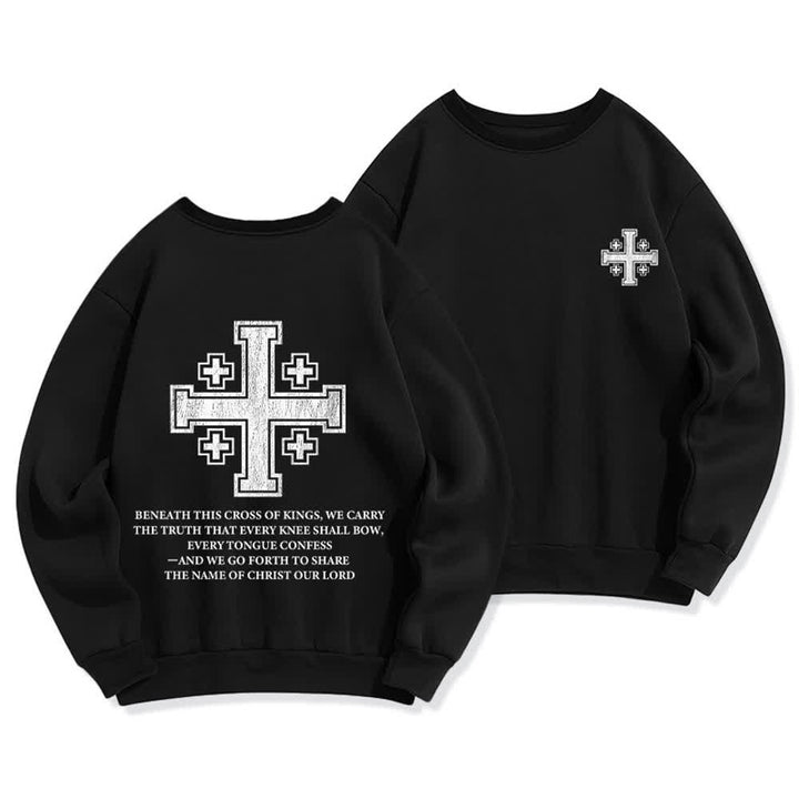 Christianartworkshop Felpa girocollo oversize con stampa incrociata sulla schiena effetto invecchiato - Nero - 2XL - image 0