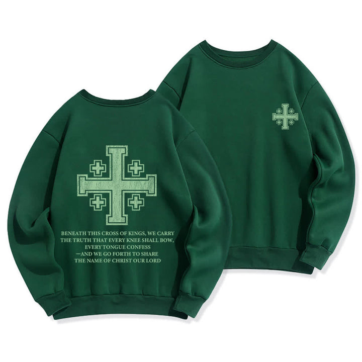 Christianartworkshop Felpa girocollo oversize con stampa incrociata sulla schiena effetto invecchiato - Verde - 2XL - image 15