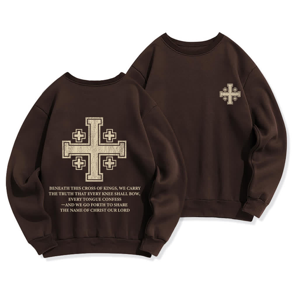 Christianartworkshop Felpa girocollo oversize con stampa incrociata sulla schiena effetto invecchiato - Marrone - 2XL - image 6
