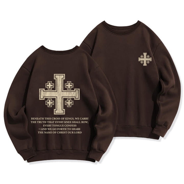 Christianartworkshop Felpa girocollo oversize con stampa incrociata sulla schiena effetto invecchiato - Marrone - 2XL - image 6