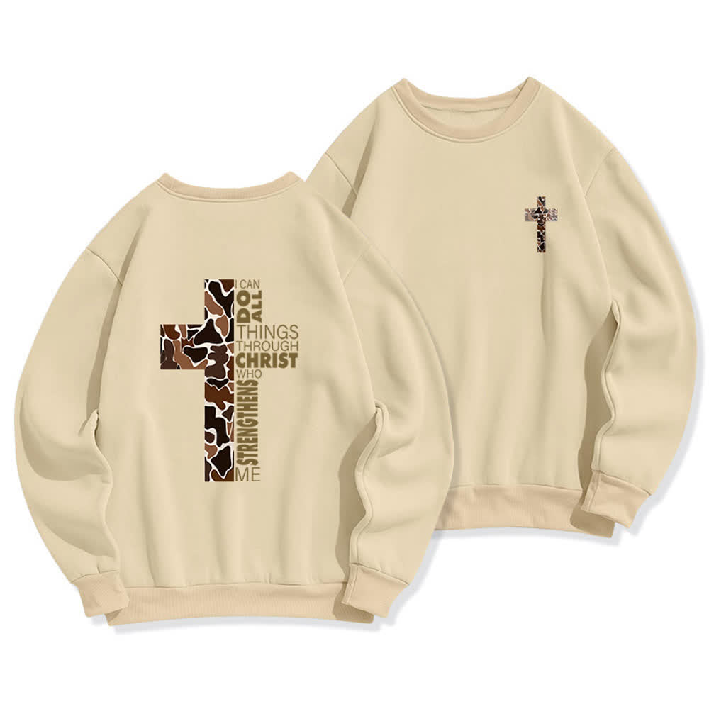 Christianartworkshop Felpa girocollo oversize con stampa mimetica verde oliva e incrocio - Beige - 2XL - image 15