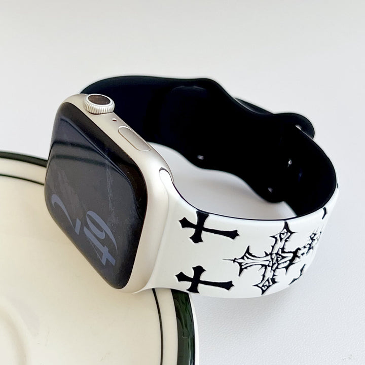 Christianartworkshop Cinturino per orologio in silicone multi-incrocio in stile gotico (orologio non incluso): talismano di grazia celeste senza tempo - image 9