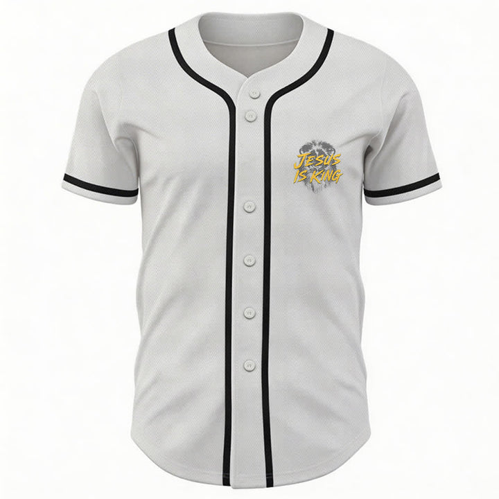 Christianartworkshop Maglia da baseball con grafica "Gesù è il Re Leone" - image 9