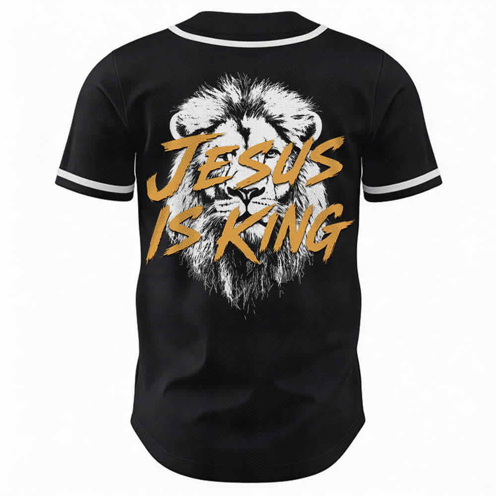 Christianartworkshop Maglia da baseball con grafica "Gesù è il Re Leone" - image 15