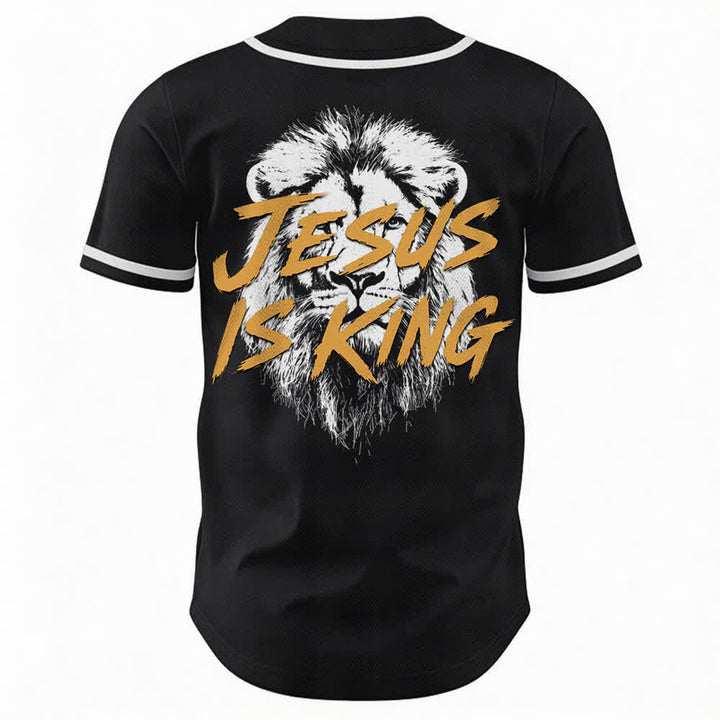 Christianartworkshop Maglia da baseball con grafica "Gesù è il Re Leone" - image 15