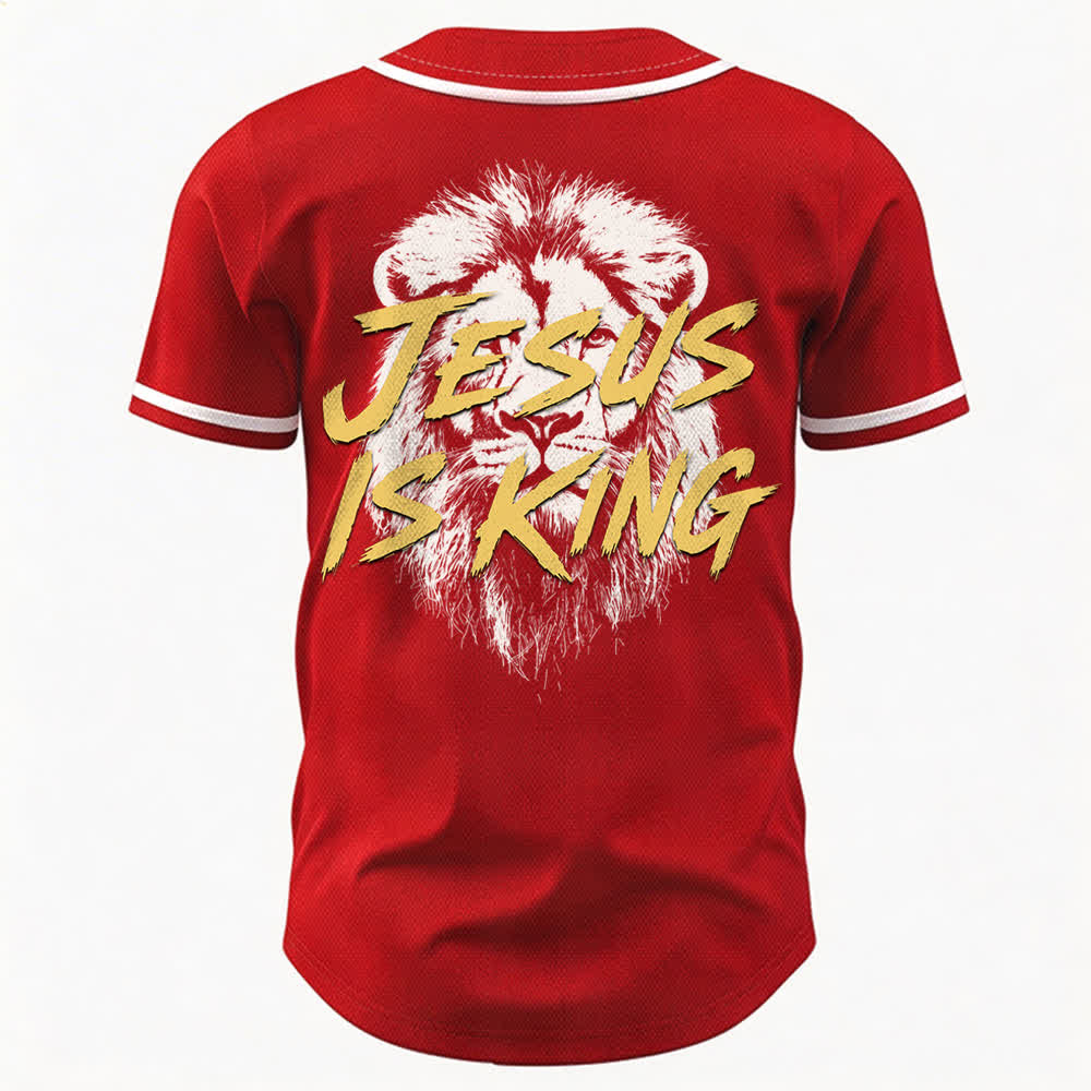 Christianartworkshop Maglia da baseball con grafica "Gesù è il Re Leone" - image 22