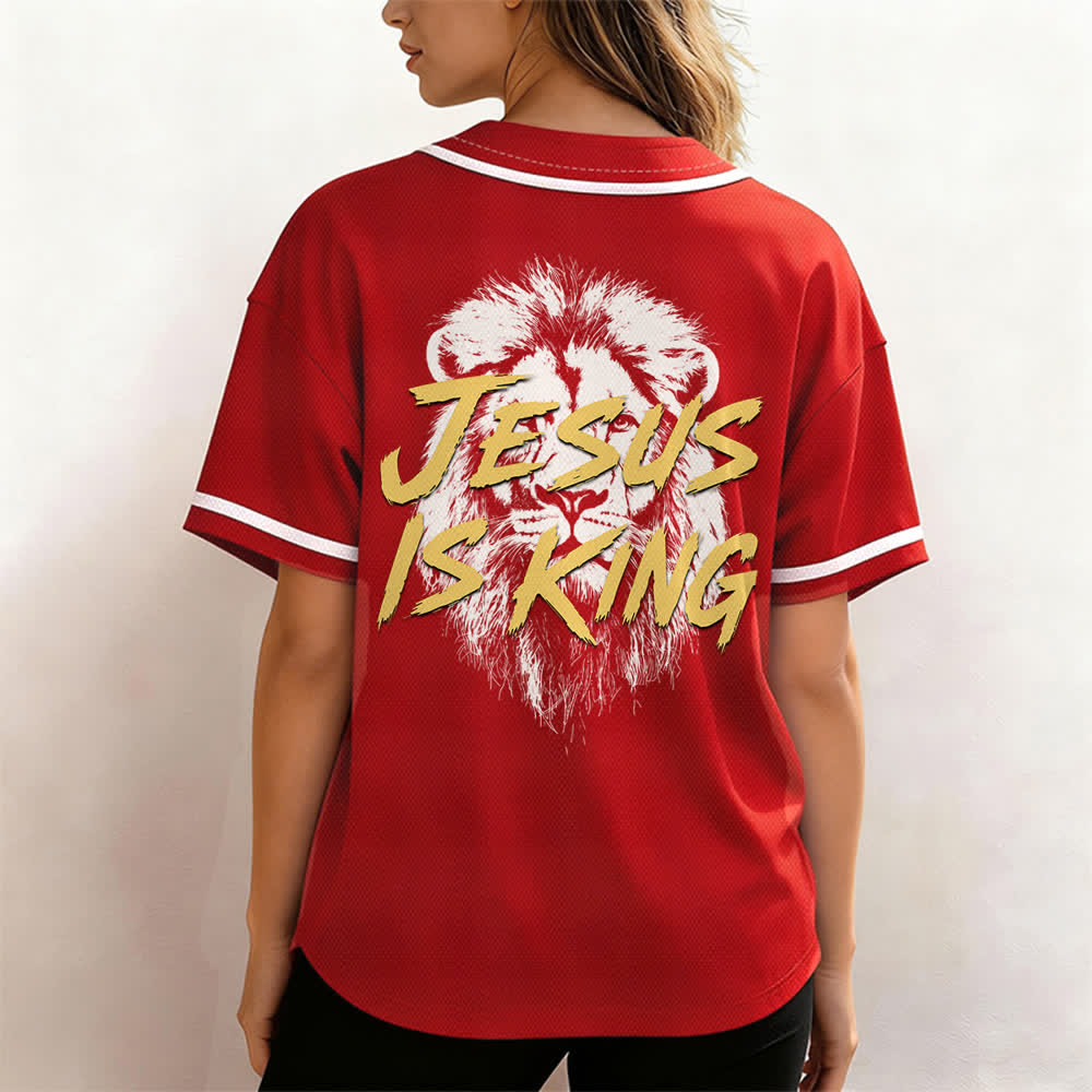 Christianartworkshop Maglia da baseball con grafica "Gesù è il Re Leone" - image 24