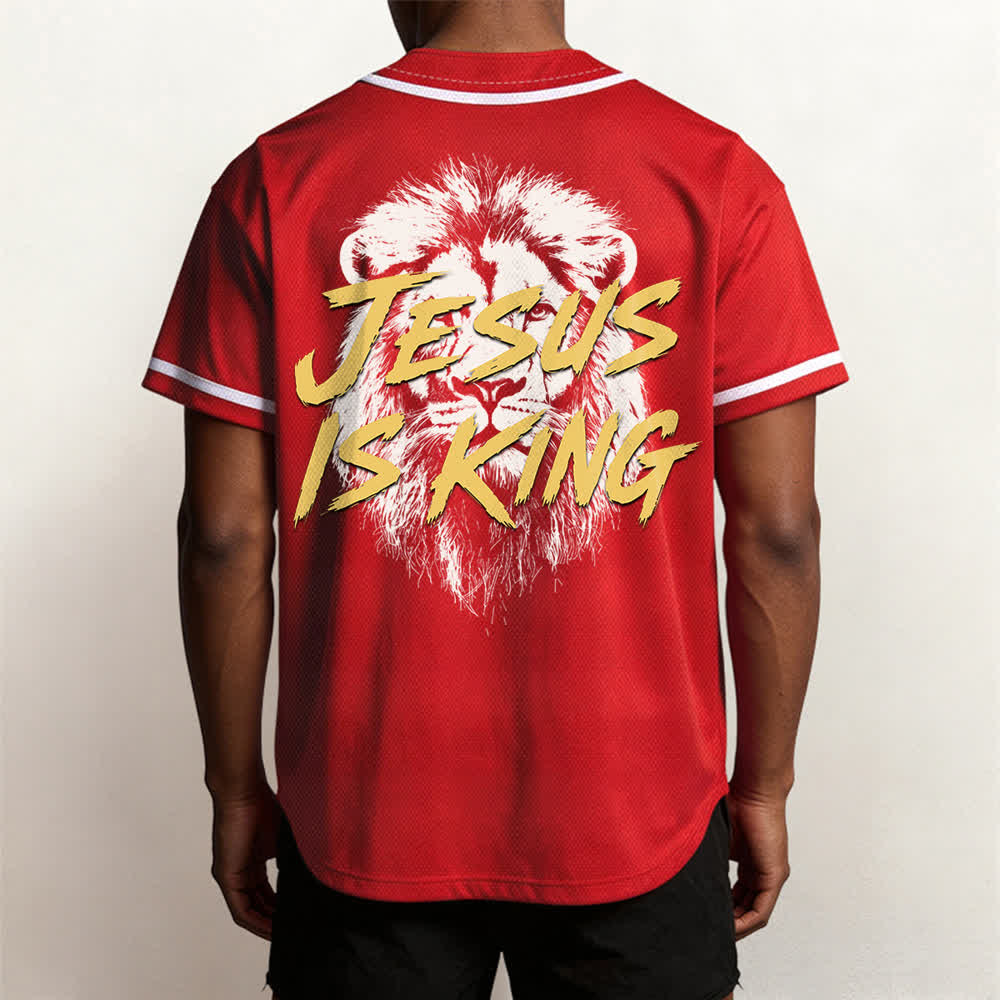 Christianartworkshop Maglia da baseball con grafica "Gesù è il Re Leone" - image 26