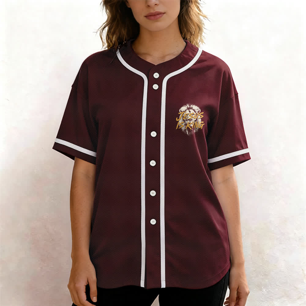 Christianartworkshop Maglia da baseball con grafica "Gesù è il Re Leone" - image 32