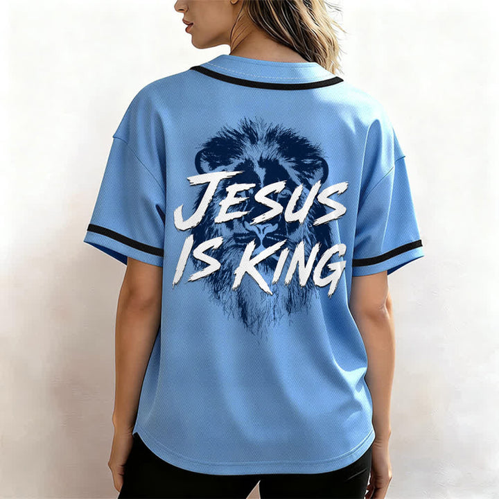 Christianartworkshop Maglia da baseball con grafica "Gesù è il Re Leone" - image 38