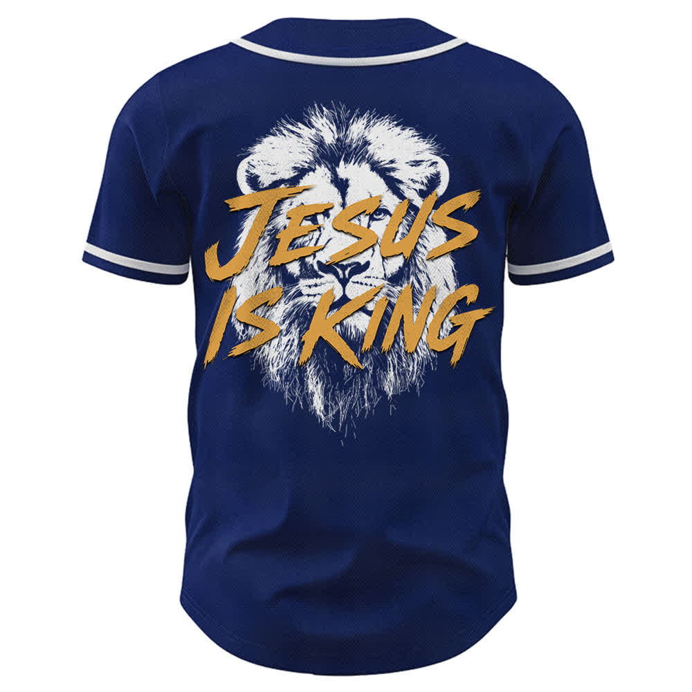 Christianartworkshop Maglia da baseball con grafica "Gesù è il Re Leone" - image 1