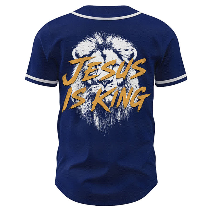Christianartworkshop Maglia da baseball con grafica "Gesù è il Re Leone" - image 1