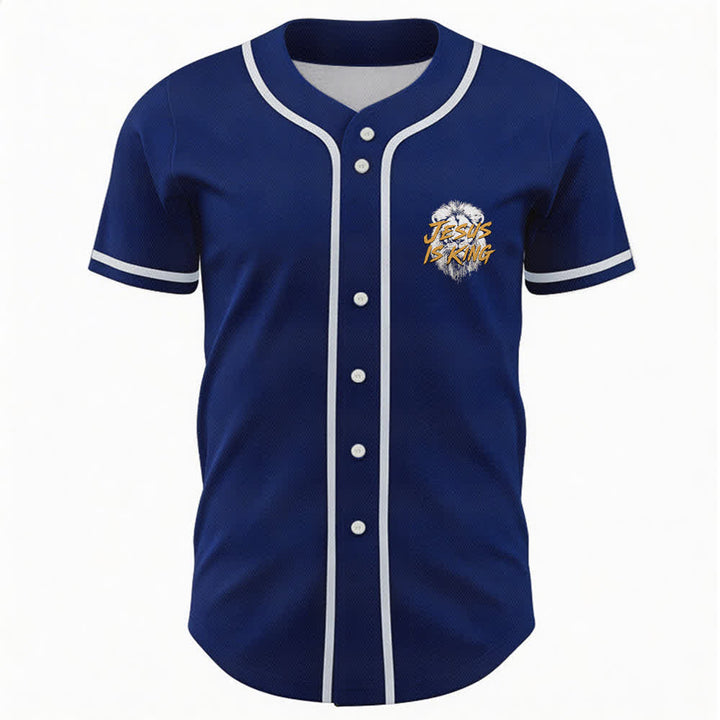 Christianartworkshop Maglia da baseball con grafica "Gesù è il Re Leone" - image 2