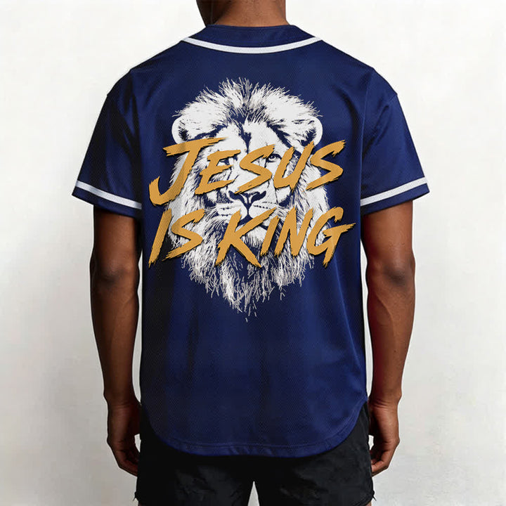 Christianartworkshop Maglia da baseball con grafica "Gesù è il Re Leone" - image 5