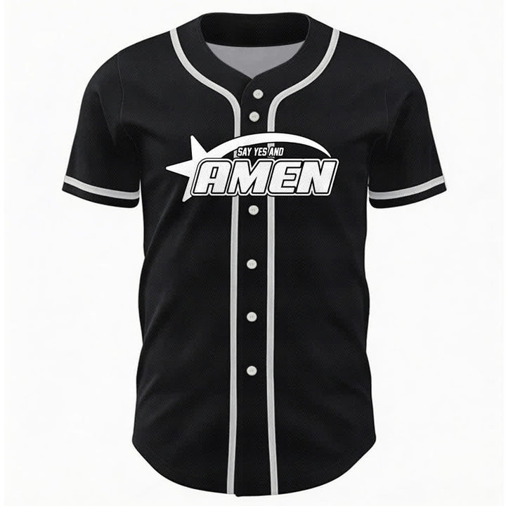Christianartworkshop Maglia da baseball della squadra Amen in bianco e nero - image 9