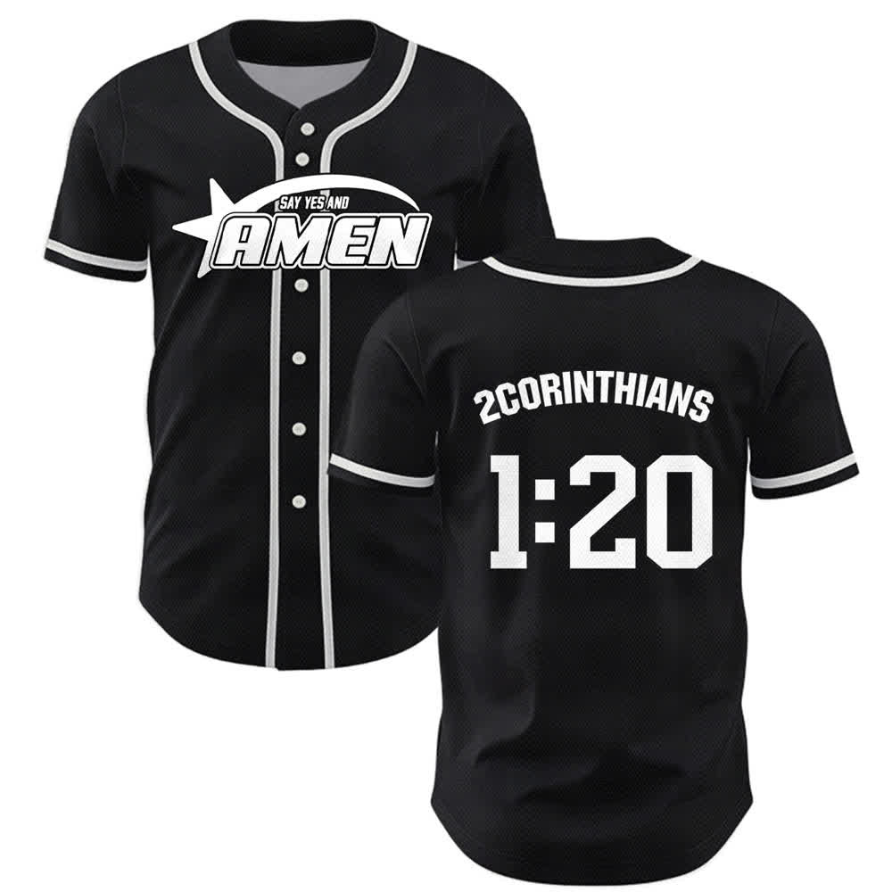 Christianartworkshop Maglia da baseball della squadra Amen in bianco e nero - Nero - 5XL - image 7