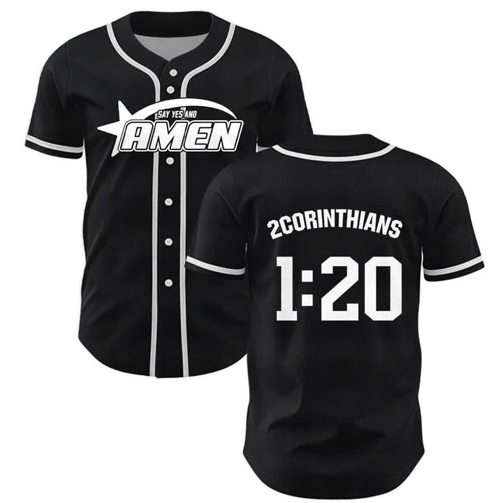 Christianartworkshop Maglia da baseball della squadra Amen in bianco e nero - Nero - 5XL - image 7