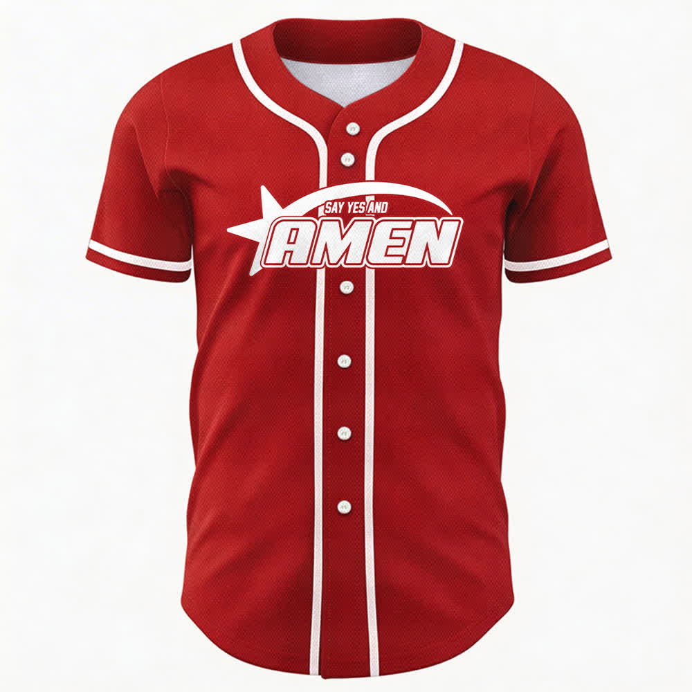 Christianartworkshop Maglia da baseball della squadra Amen in bianco e nero - image 16