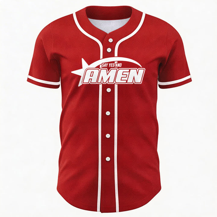 Christianartworkshop Maglia da baseball della squadra Amen in bianco e nero - image 16