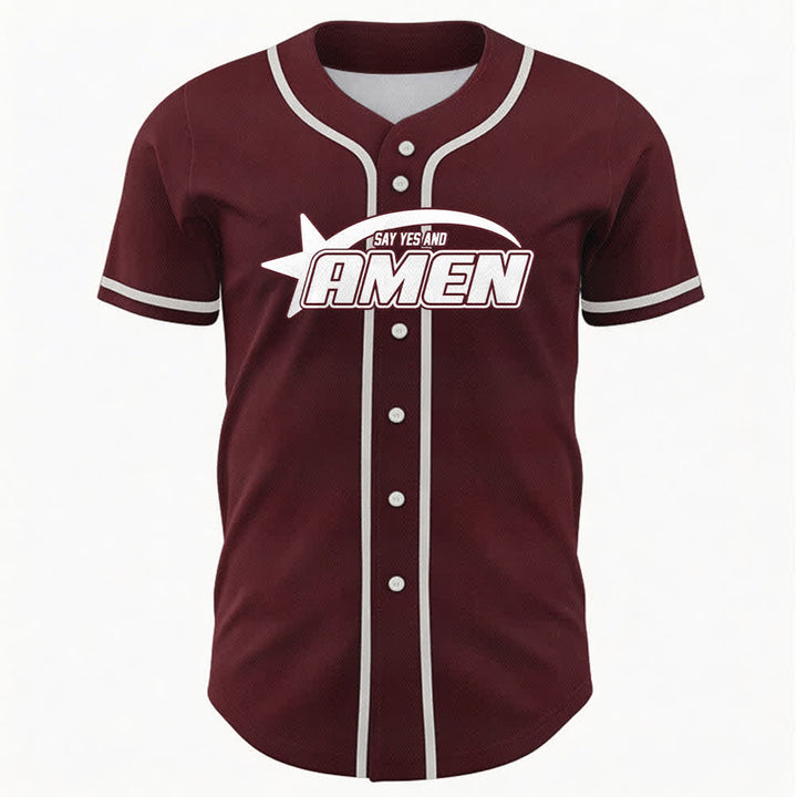 Christianartworkshop Maglia da baseball della squadra Amen in bianco e nero - image 23