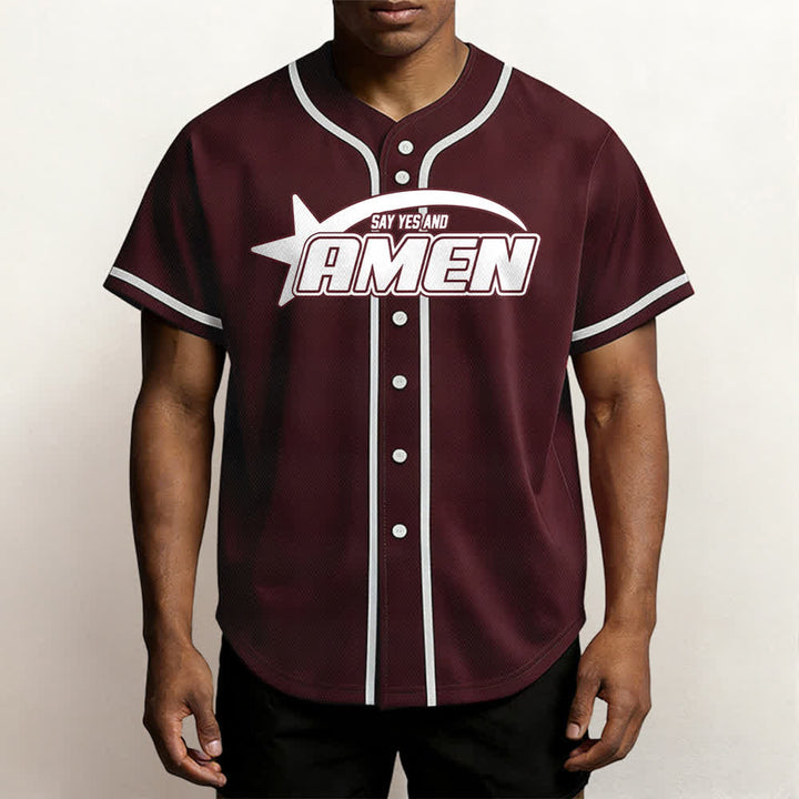 Christianartworkshop Maglia da baseball della squadra Amen in bianco e nero - image 27