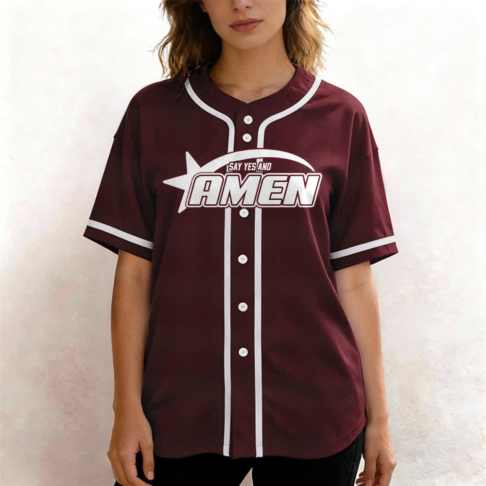 Christianartworkshop Maglia da baseball della squadra Amen in bianco e nero - image 25