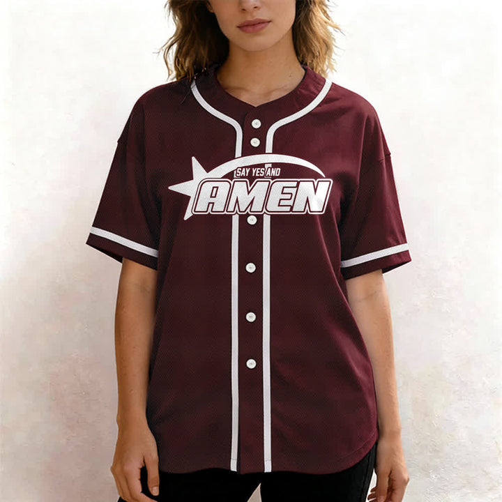 Christianartworkshop Maglia da baseball della squadra Amen in bianco e nero - image 25