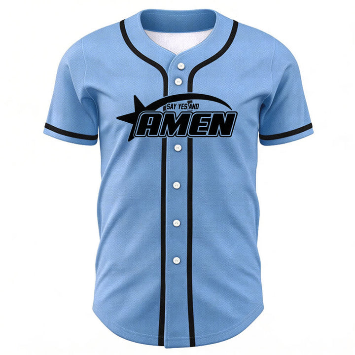 Christianartworkshop Maglia da baseball della squadra Amen in bianco e nero - image 30