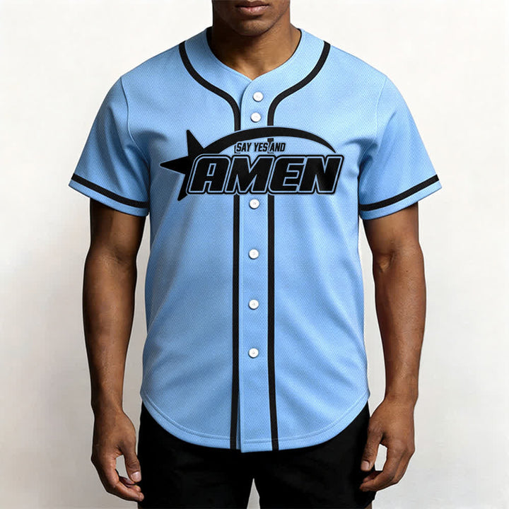 Christianartworkshop Maglia da baseball della squadra Amen in bianco e nero - image 34