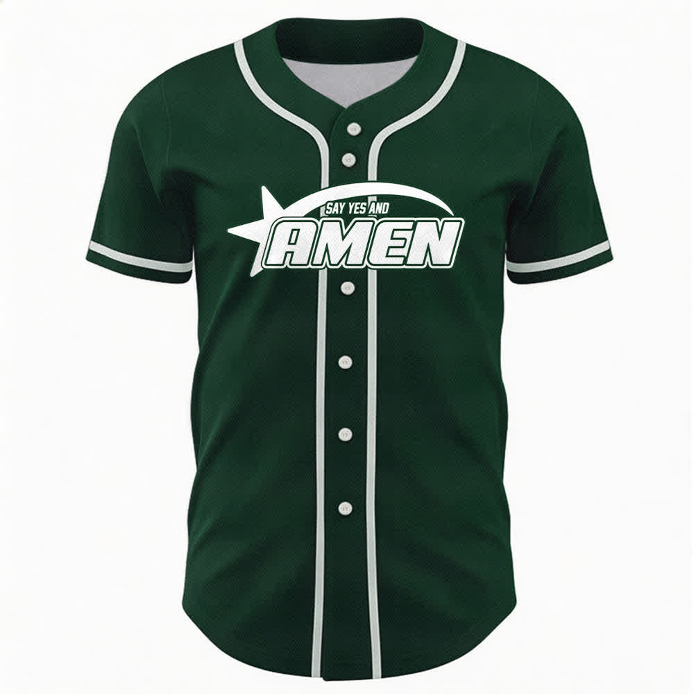 Christianartworkshop Maglia da baseball della squadra Amen in bianco e nero - image 37