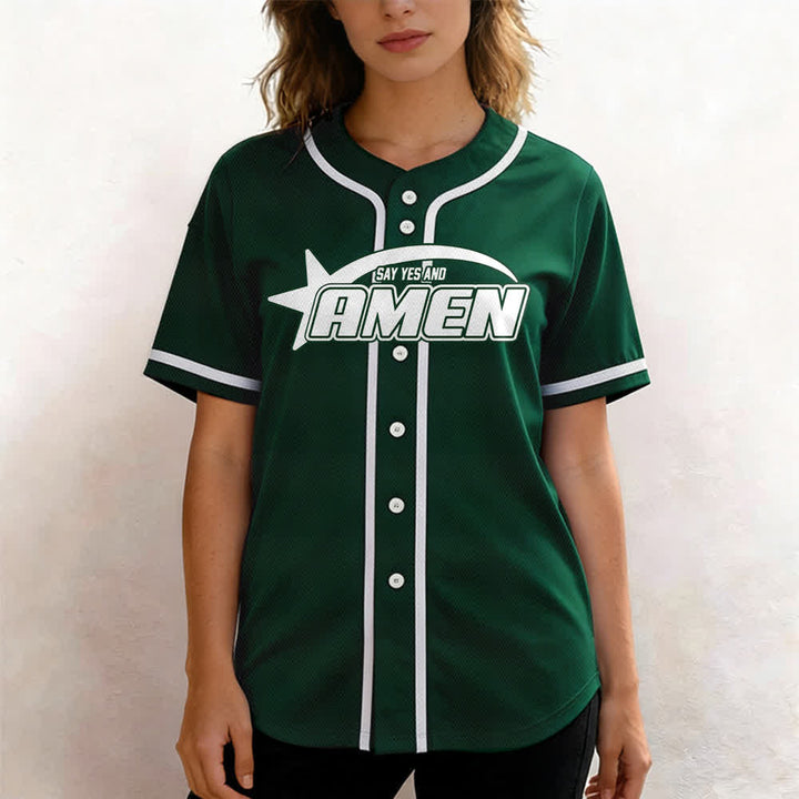 Christianartworkshop Maglia da baseball della squadra Amen in bianco e nero - image 39