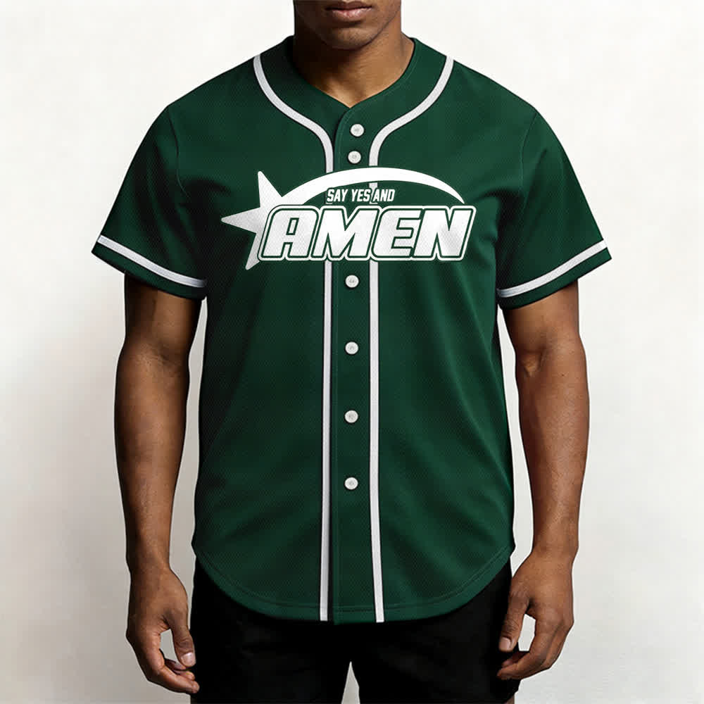 Christianartworkshop Maglia da baseball della squadra Amen in bianco e nero - image 41