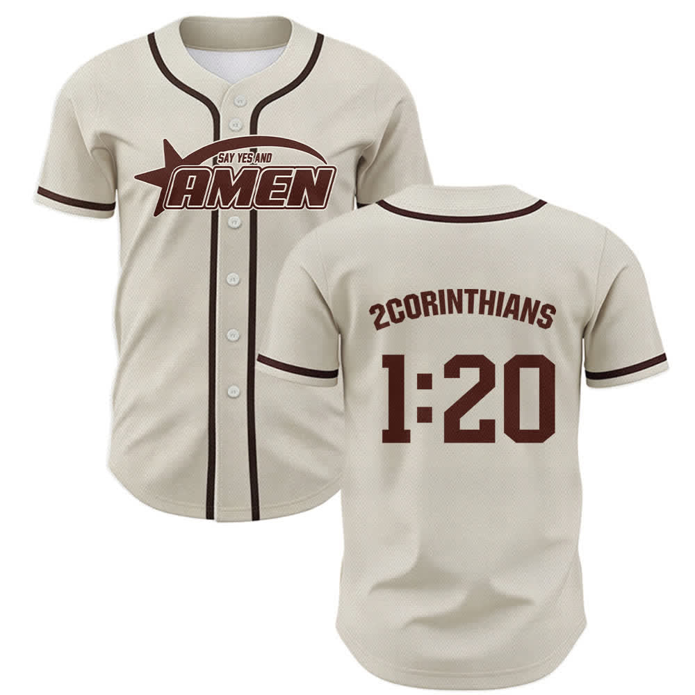 Christianartworkshop Maglia da baseball della squadra Amen in bianco e nero - Beige - 5XL - image 42