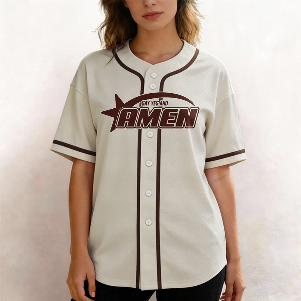 Christianartworkshop Maglia da baseball della squadra Amen in bianco e nero - image 46