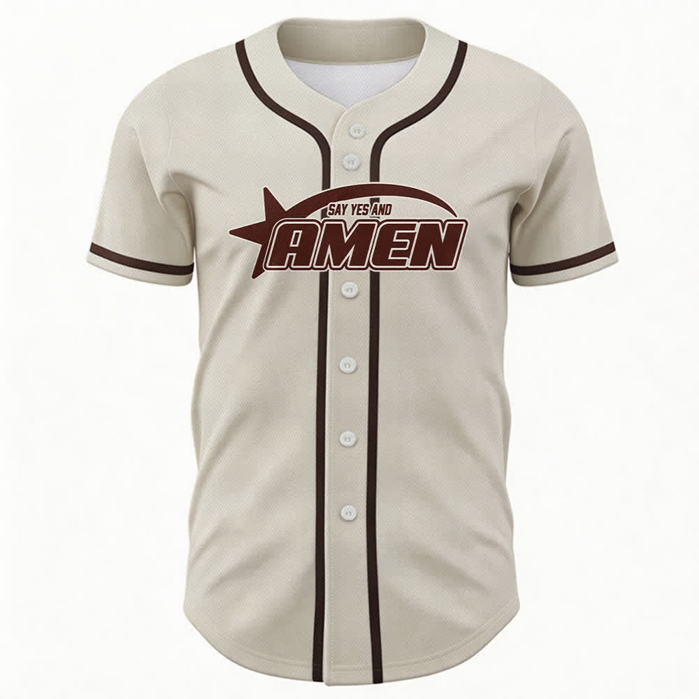 Christianartworkshop Maglia da baseball della squadra Amen in bianco e nero - image 44