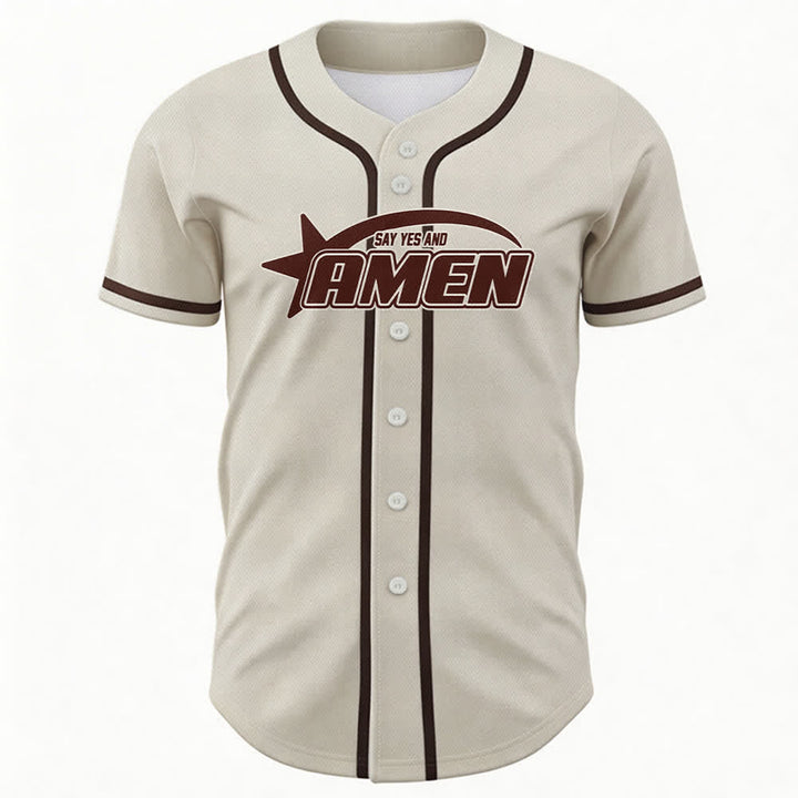 Christianartworkshop Maglia da baseball della squadra Amen in bianco e nero - image 44