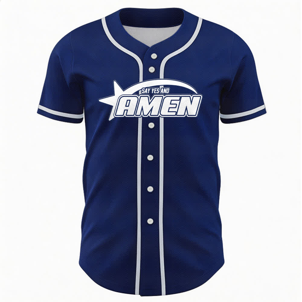 Christianartworkshop Maglia da baseball della squadra Amen in bianco e nero - image 51