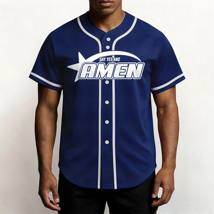 Christianartworkshop Maglia da baseball della squadra Amen in bianco e nero - image 55