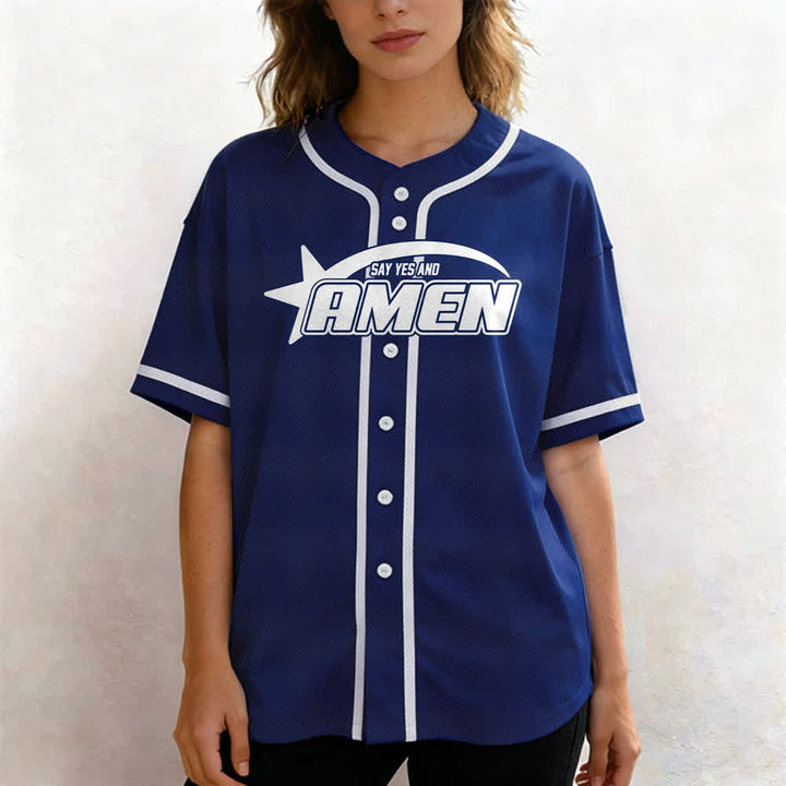 Christianartworkshop Maglia da baseball della squadra Amen in bianco e nero - image 53