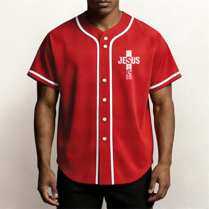 Christianartworkshop Maglia da baseball con croce di Gesù e bottoni sul davanti effetto invecchiato - image 20