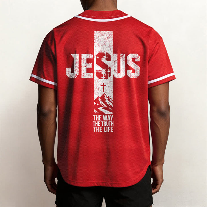 Christianartworkshop Maglia da baseball con croce di Gesù e bottoni sul davanti effetto invecchiato - image 19