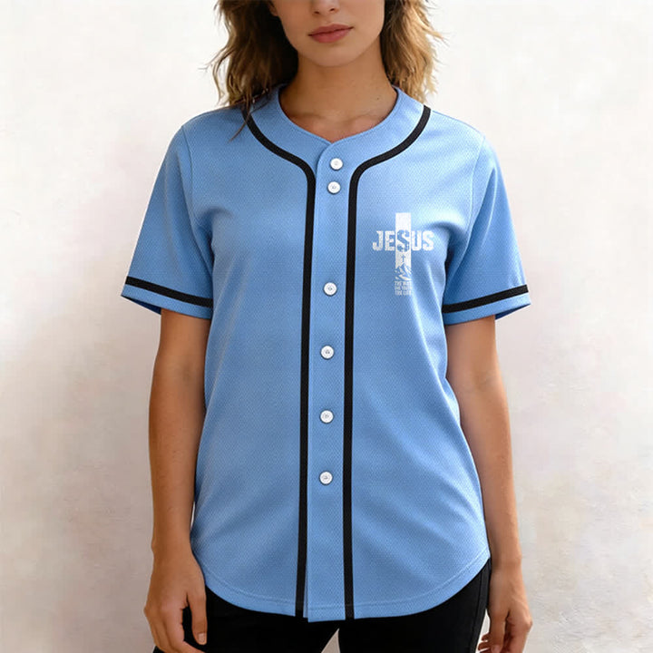 Christianartworkshop Maglia da baseball con croce di Gesù e bottoni sul davanti effetto invecchiato - image 31