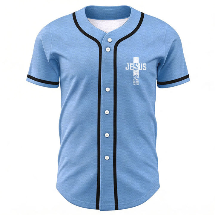 Christianartworkshop Maglia da baseball con croce di Gesù e bottoni sul davanti effetto invecchiato - image 29