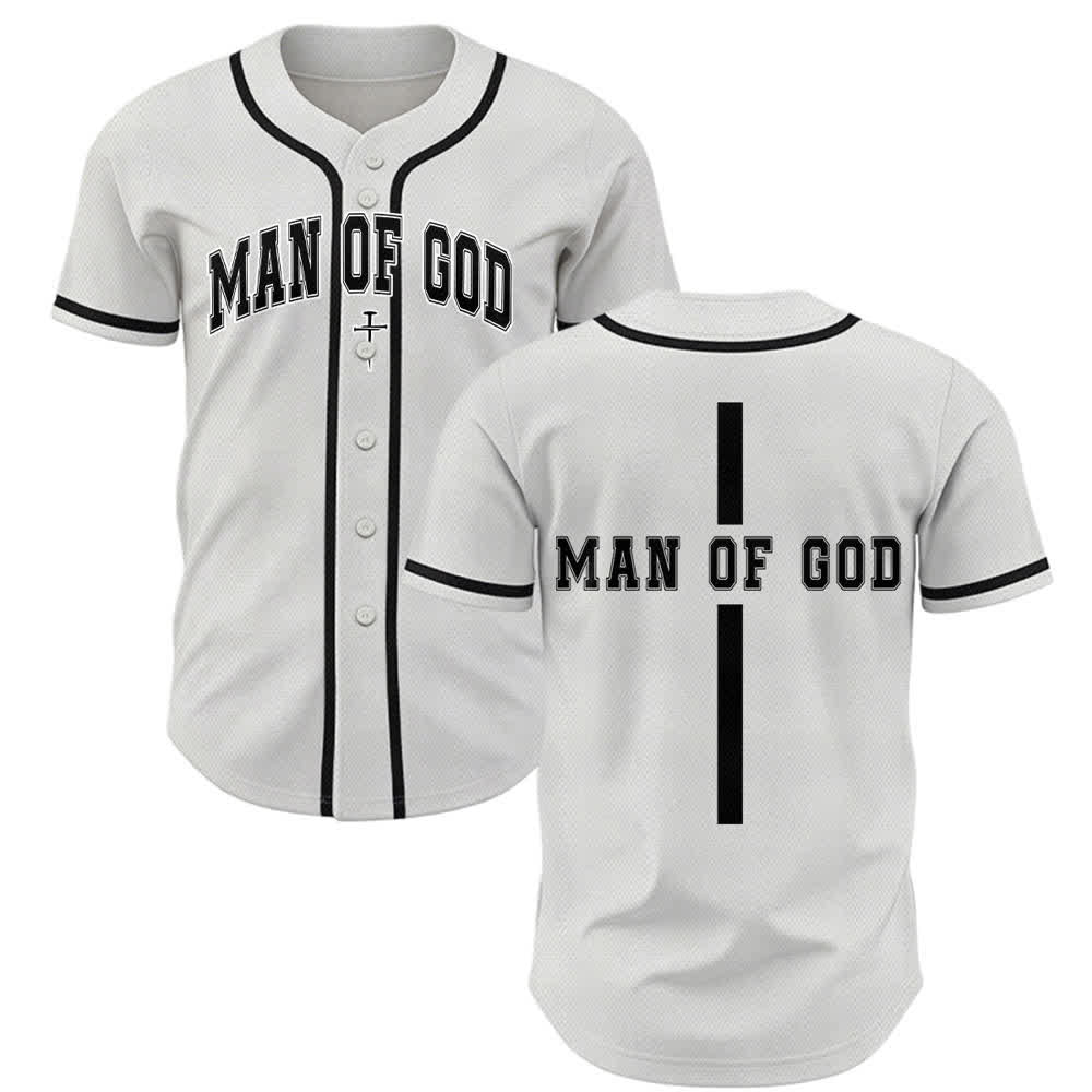 Christianartworkshop Uomo di Dio Maglia da baseball Varsity con bottoni - Bianco - 5XL - image 0