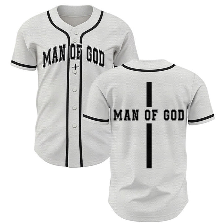 Christianartworkshop Uomo di Dio Maglia da baseball Varsity con bottoni - Bianco - 5XL - image 0