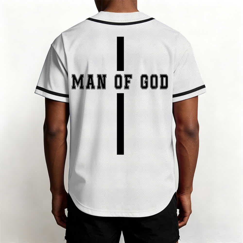 Christianartworkshop Uomo di Dio Maglia da baseball Varsity con bottoni - image 5