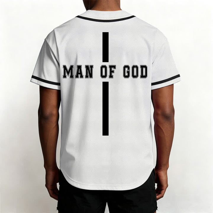 Christianartworkshop Uomo di Dio Maglia da baseball Varsity con bottoni - image 5
